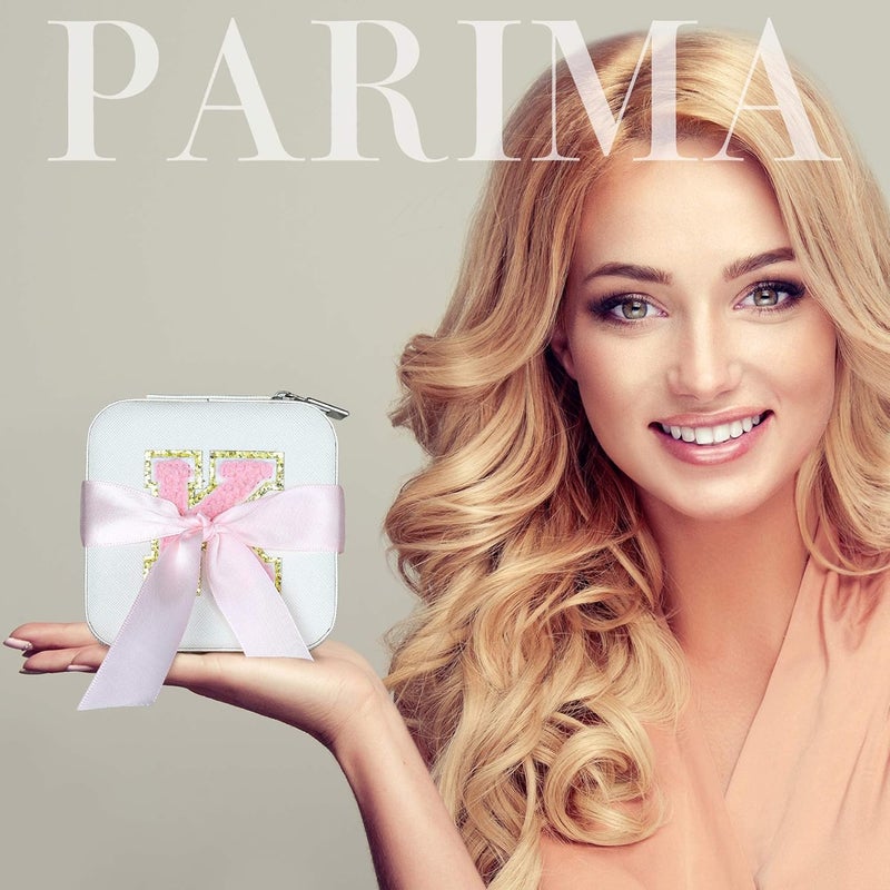 Parima Christmas Gifts for Girls Kids - 3 4 5 6 7 8 9 10 11 12 13 14 Year Old,Gifts for Teens Kids Daughter Sister Birthday Gifts for Women Travel Jewelry Case Small Jewelry Box | Letter A, White - Image 5