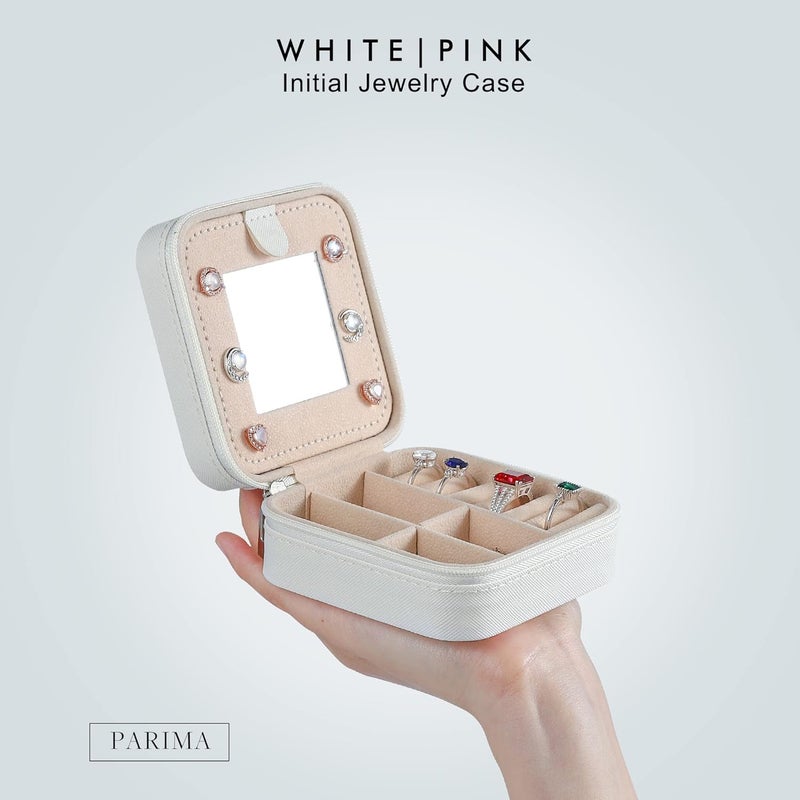 Parima Christmas Gifts for Girls Kids - 3 4 5 6 7 8 9 10 11 12 13 14 Year Old,Gifts for Teens Kids Daughter Sister Birthday Gifts for Women Travel Jewelry Case Small Jewelry Box | Letter A, White - Image 3