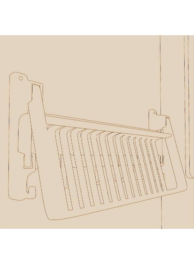 Heavy Duty Foldable Adhesive Shower Caddy No-drilling Bathroom Storage Rack For Bath Towel Bath Puff and Toiletries With Hanging Hooks Save Space Toilet Shower Room Large Capacity Wall Mount Organizers - Image 4
