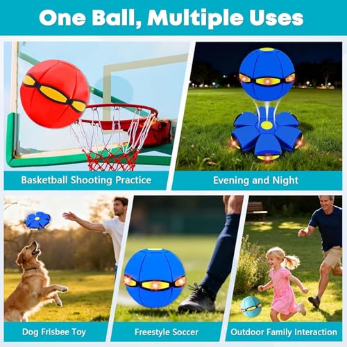 Gyfimdo Magic Ball, Magic Meta Ball, Magics Bouncing Balls, Dual Form Freely Switchable, Magics Bouncing Balls with 6 Light, Parent-Child Interactive Suitable for Indoor & Outdoor Use (Blue) - Image 5