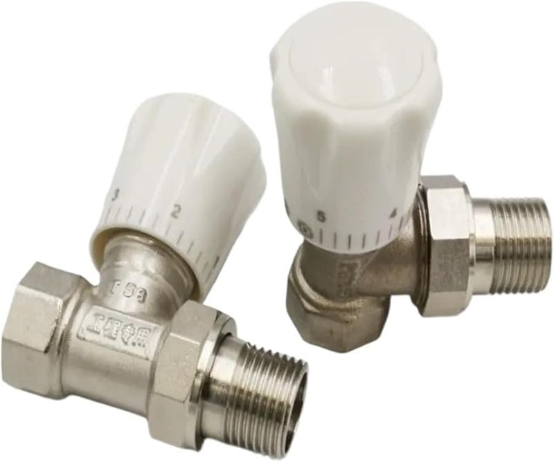 1 2 Inch BSP Male Female Heating Radiator Angle Type Temperature Sensing Valve Size 02 - Image 1