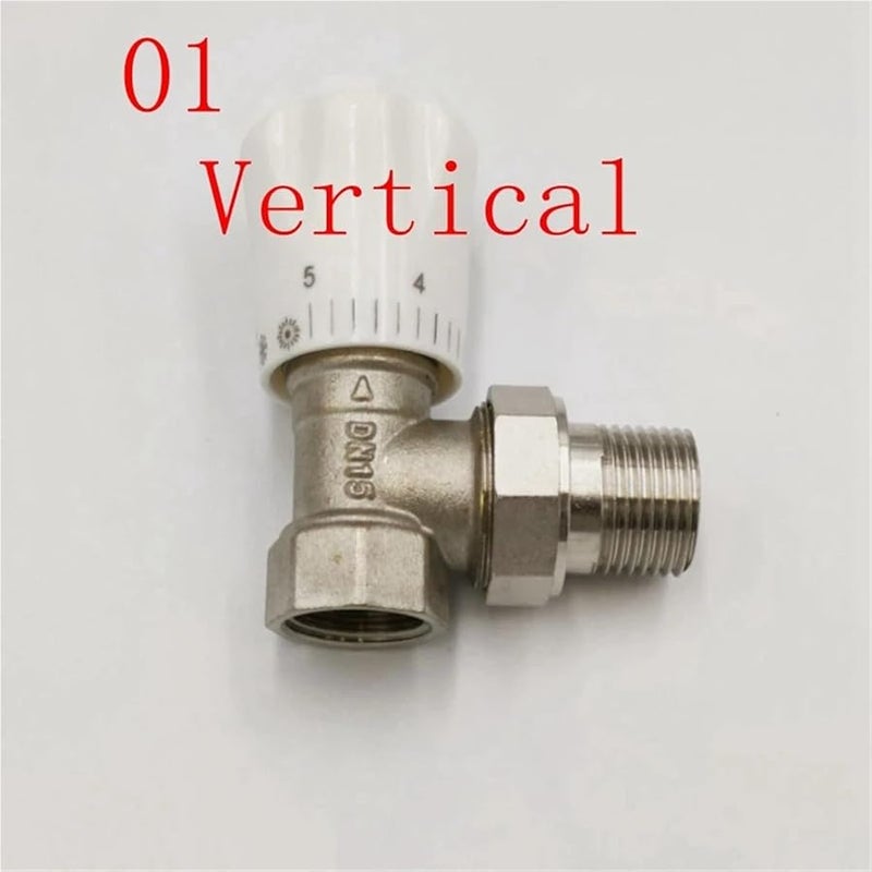 1 2 Inch BSP Male Female Heating Radiator Angle Type Temperature Sensing Valve Size 02 - Image 3