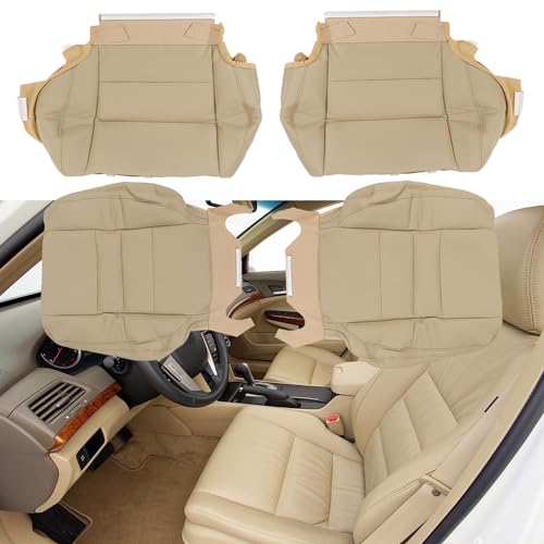 munirater 4Pcs Tan Seat Cover Leather Lean Back Bottom and Top Driver & Passenger Replacement for 2008-2012 Accord Sedan 4-Door - Image 2