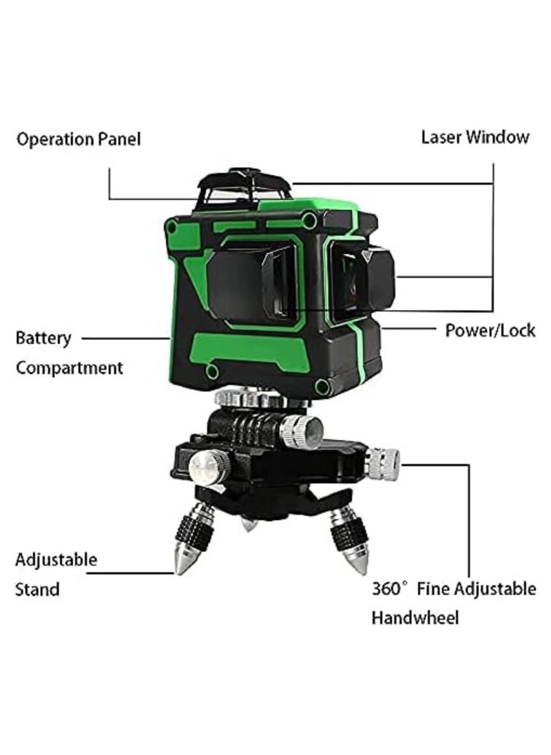 ECVV - Laser Level 12 Lines Green Light Professional Cross Marking Meter Self-Leveling Horizontal Vertical Laser Ruler Spirit Level | LM820GD - Image 1