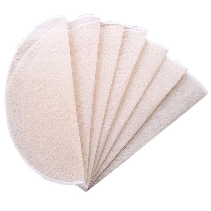 12PCS ROUND COTTON YARN STEAMER CLOTH REUSABLE NON STICK HOUSEHOLD STEAMER LINERS CLOTH MESH MAT PAD STEAMED BUNS DUMPLINGS BAKING COOKING TOOL 20CM8INCH
