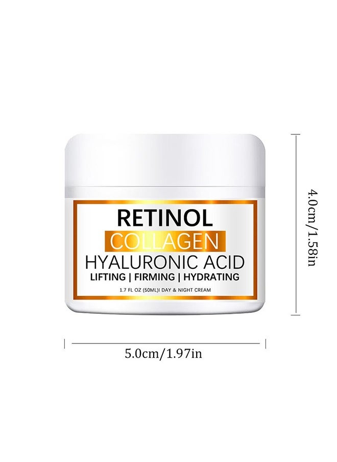 LANEMAY - Retinol Collagen Hyaluronic Acid，Cream for Face, Anti-Aging Moisturizer with Hyaluronic Acid & Vitamin E, Collagen Cream for Wrinkles & Dark Spots, Night Cream for Youthful Skin (50g) - Image 1