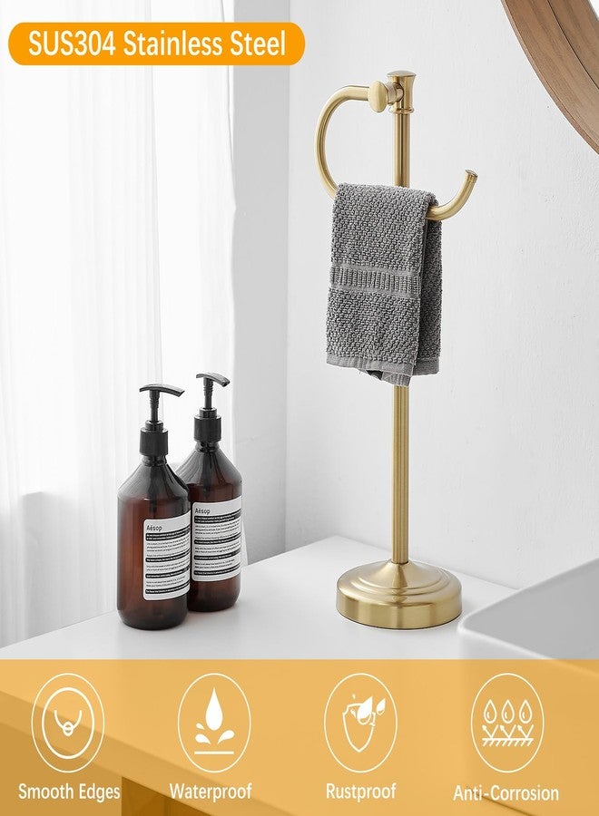 BESy حامل مناشف BESy ذهبي مصقول بطول 17 بوصة، حامل مناشف يدوي، حامل مناشف للحمام، حامل مناشف قائم بذاته من الفولاذ المقاوم للصدأ، حلقة مناشف، ملحقات تركيب، رف مناشف - Image 5
