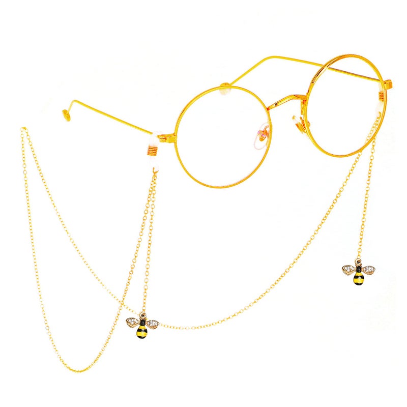 Naimo Naimo 2PCS Beaded Eyeglass Chain with Bee Pendant Eyewear Holder Strap Cords Reading Glasses Retainer Lanyards  - Image 2
