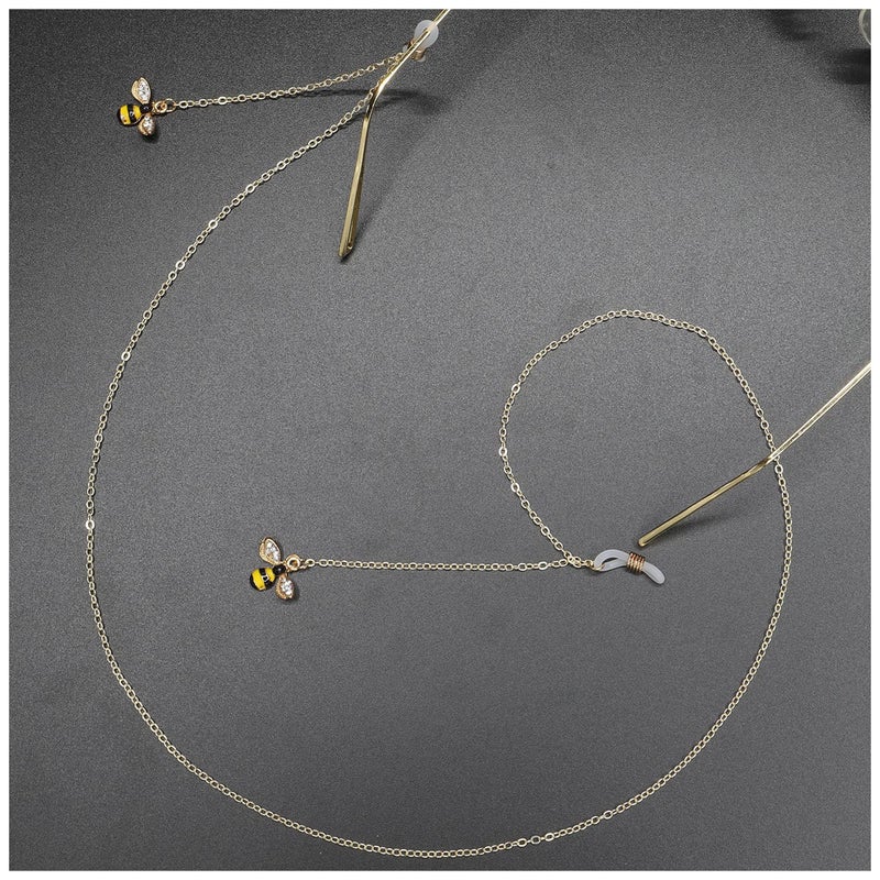 Naimo Naimo 2PCS Beaded Eyeglass Chain with Bee Pendant Eyewear Holder Strap Cords Reading Glasses Retainer Lanyards  - Image 5