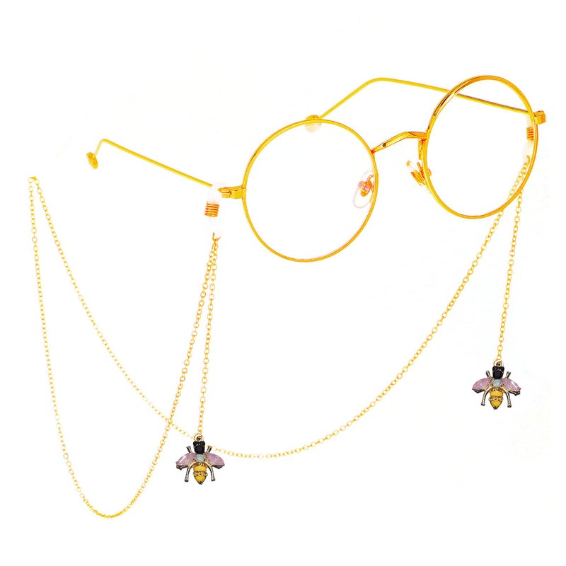 Naimo Naimo 2PCS Beaded Eyeglass Chain with Bee Pendant Eyewear Holder Strap Cords Reading Glasses Retainer Lanyards  - Image 3