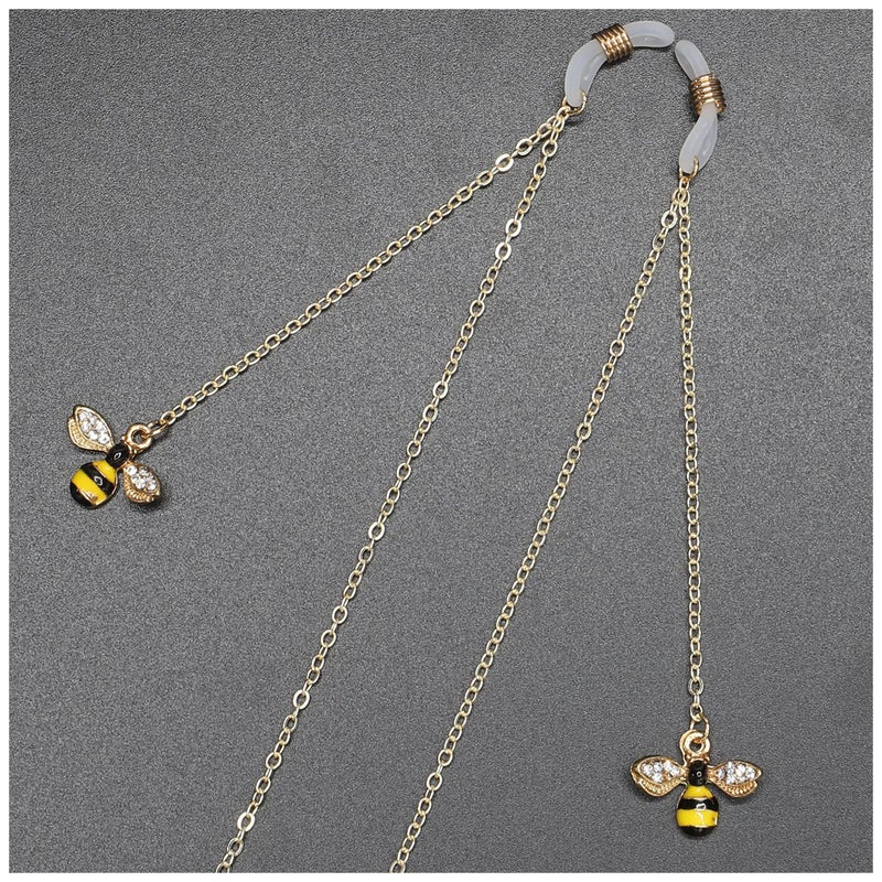 Naimo Naimo 2PCS Beaded Eyeglass Chain with Bee Pendant Eyewear Holder Strap Cords Reading Glasses Retainer Lanyards  - Image 4