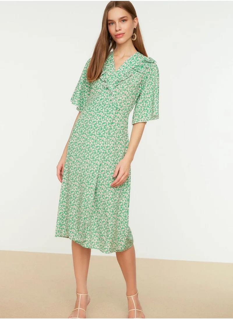 trendyol Floral Print Wrap Dress