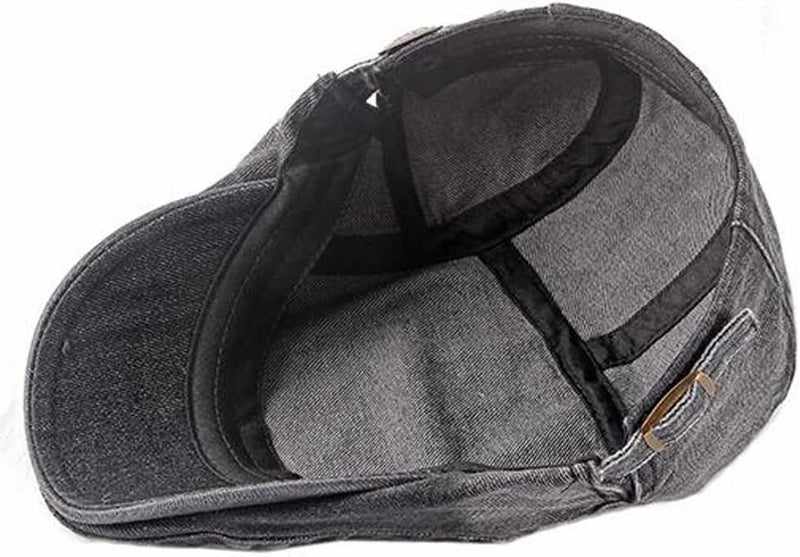 Qunson 2 Pack Mens Denim Cotton Newsboy Cap Ivy Gatsby Driving Hunting Cabbie Hats - Image 5