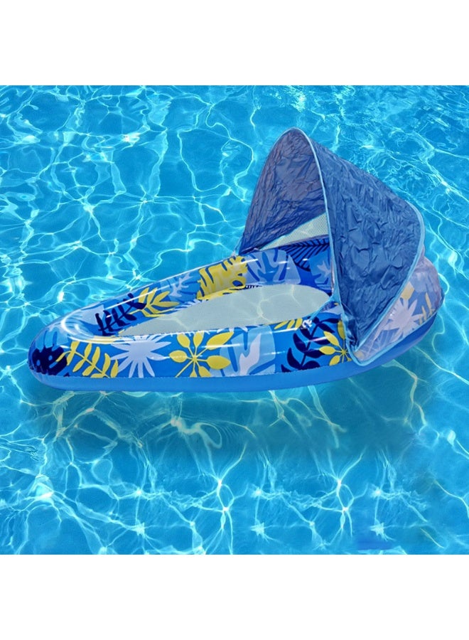 Jorunb Teardrop Inflatable Pool Floats for Adults with Detachable Canopy,Water Floating Recliner,Portable Lounge Raft for Summer,Pool Party,Lake or Beach Blue - Image 1