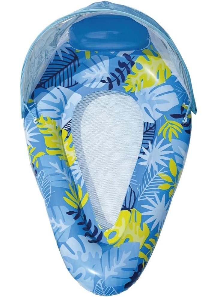 Jorunb Teardrop Inflatable Pool Floats for Adults with Detachable Canopy,Water Floating Recliner,Portable Lounge Raft for Summer,Pool Party,Lake or Beach Blue - Image 2