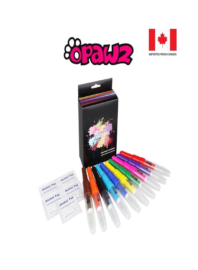 Opawz Pet Hair Dye Blow Pen | Set of 10 Vibrant Colours for Dogs & Cats | Temporary, Non-Toxic, Washable Hair Color | Fun & Safe Grooming Art | Easy to Apply and Remove - Image 2