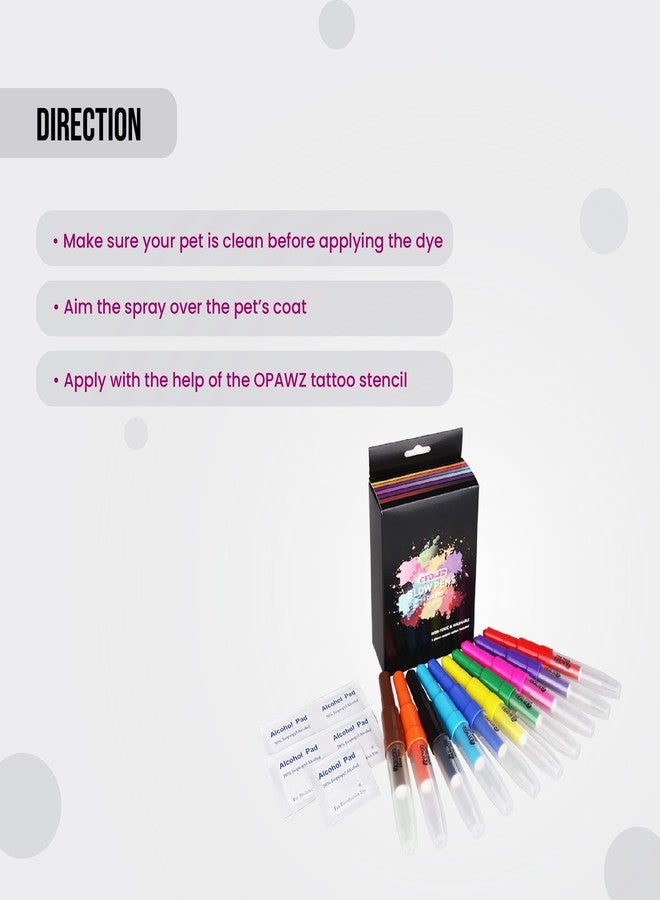Opawz Pet Hair Dye Blow Pen | Set of 10 Vibrant Colours for Dogs & Cats | Temporary, Non-Toxic, Washable Hair Color | Fun & Safe Grooming Art | Easy to Apply and Remove - Image 5