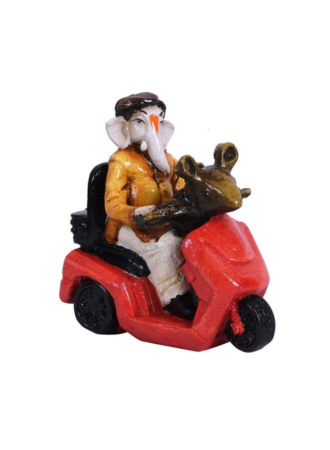 Collectible India Shri Ganesh on Scooter Statue Showpiece - Lord Ganesha Idol for Gift - Handcrafted Ganesha Idol Sculpture | Showpiece for Home Decor and Office Desk (Size 4.5 x 4.5 Inches). - Image 5