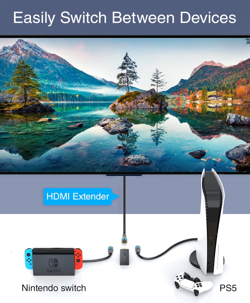 BlueRigger HDMI Cable Extension Male to Female HDMI Extender Cord 4K Compatible for TV Stick, Chromecast, Nintendo Switch Wii U, Xbox One 360, PS4 PS3, Blu Ray Player, HDTV, Laptop PC (3 FT) - Image 5