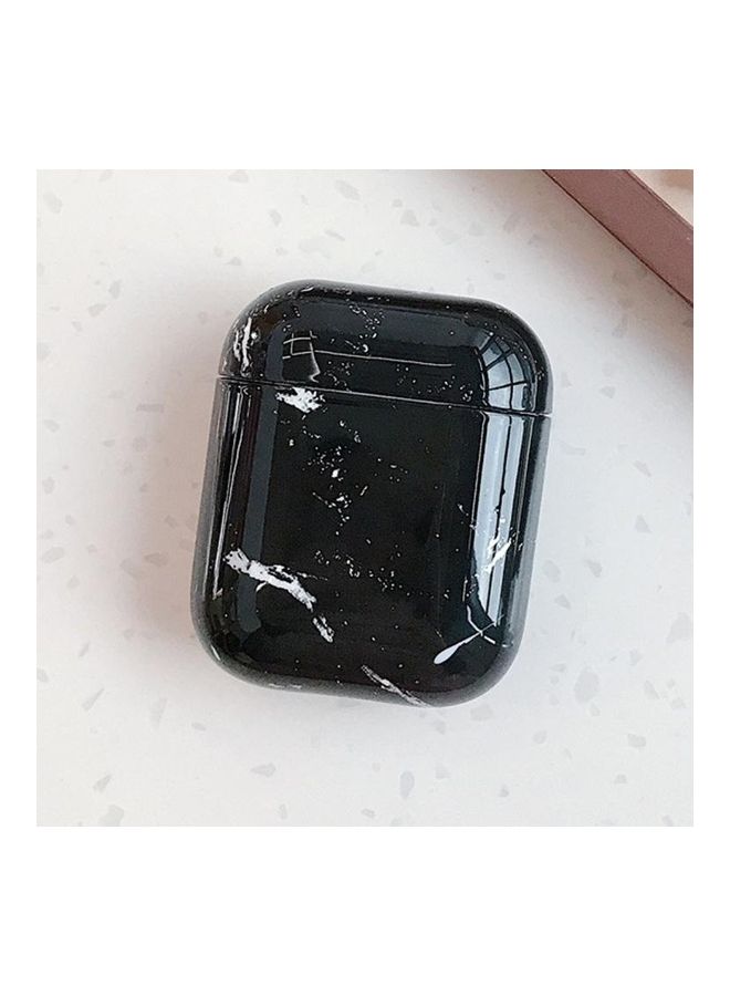 Marble Pattern Wireless Earphones Charging Box Protective Case for Apple AirPods 1/2 Black - Image 1