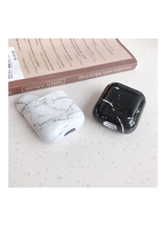 Marble Pattern Wireless Earphones Charging Box Protective Case for Apple AirPods 1/2 Black - Image 2