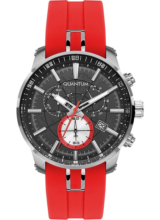 Quantum Silicone Strap Men's Wristwatch Waterproof 