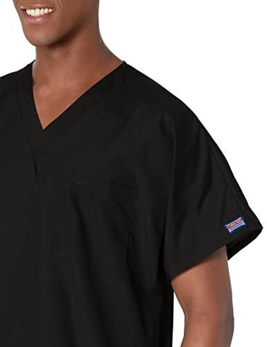 Cherokee Originals Unisex V-Neck Scrubs Shirt, Black, XX-Small - Image 3