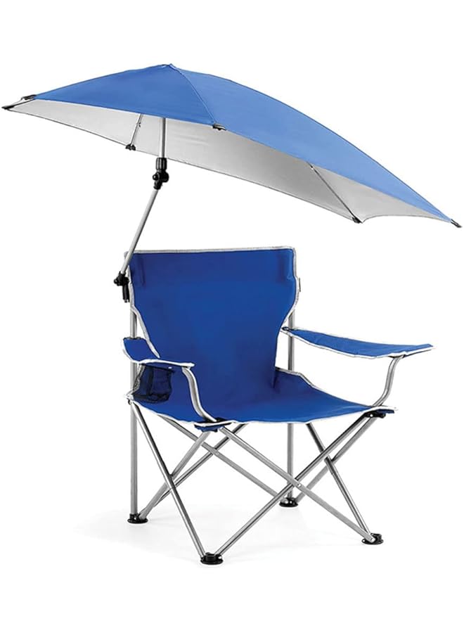 PROMASS Large Outdoor Leisure Folding Chair,Portable Fishing Folding Chairs With Detachable Umbrella,For Beach Patio Pool Park Outdoor Camping Chair - Image 1