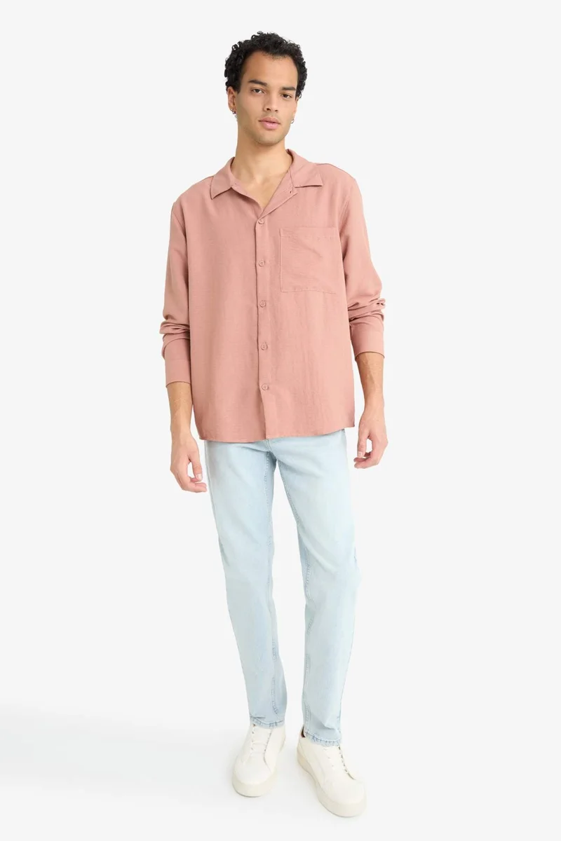 DeFacto Relax Fit Woven Long Sleeve Shirt
