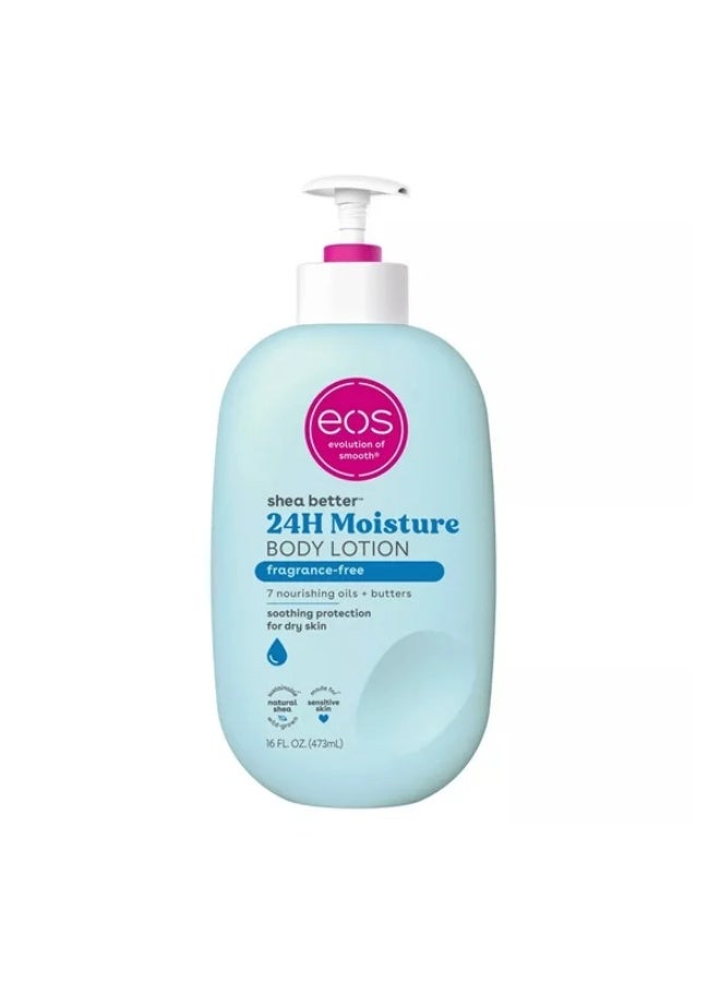 إي أو اس لوشن الجسم شيا بيتر - خالٍ من العطور، ترطيب يدوم 24 ساعة، 473 مل