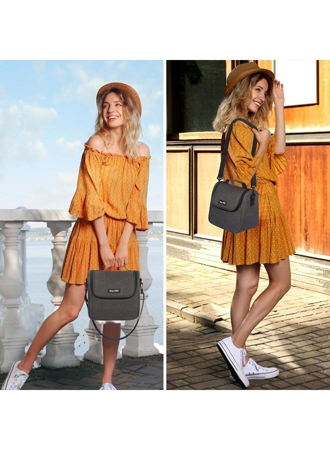 Hap Tim Lunch Box Insulated Lunch Bag Medium Size Cooler Tote Bag for Adult,Men,Women, Double Deck Cooler for Office/Picnic/Travel/Camping(16040-DG) - Image 2