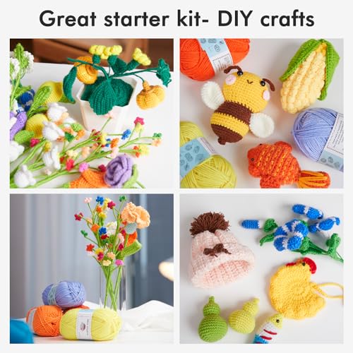 INSCRAFT Crochet Kit for Beginners Adults, 30 Acrylic Yarn Skeins 1650 Yards Yarn, 105 PCS Crochet Kit with Hooks Yarn Set,includes Canvas Tote Bag, Ideal Starter Pack for Kids Professionals - Image 5
