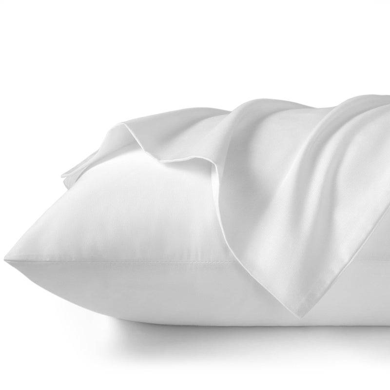 TILLYOU Cotton Toddler Pillowcases 2 Pack Super Soft Kids Travel Pillow Cases Envelope Closure for Boys Girls 145x20 Inches White