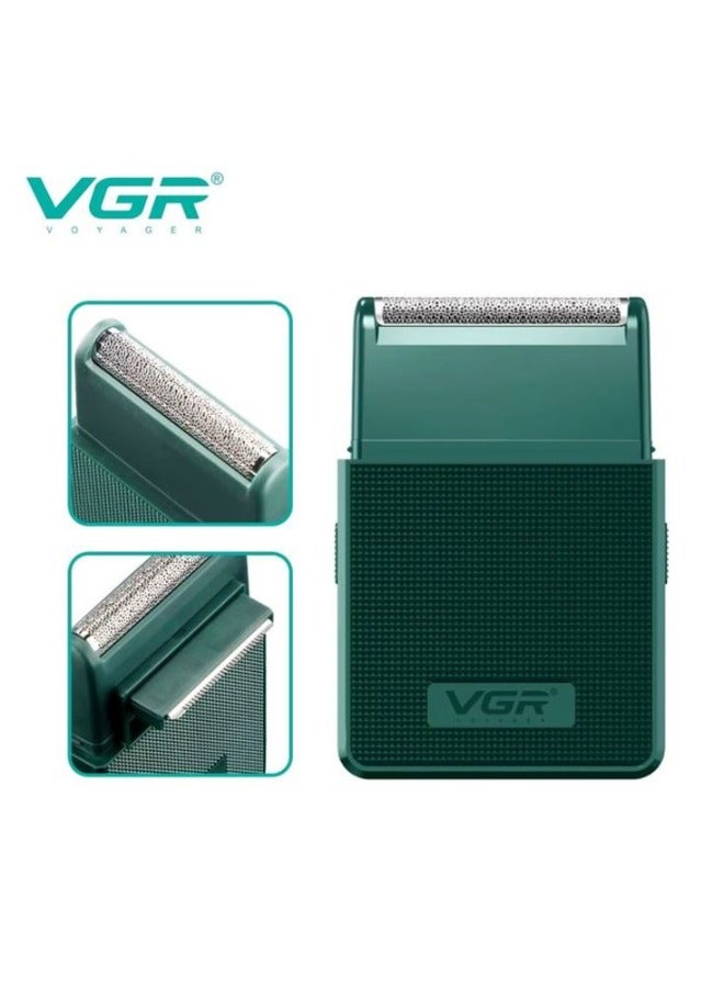 في جي آر V-376 Foil Shaver For Men - Precision, USB Rechargeable, Pop-up Trimmer Green - Image 1