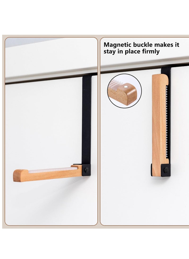 ماركة غير محددة 2 Pieces Over Door Hooks Retractable Over The Door Hook Valet Hooks Multi Hanging Storage Hanger for Clothes Coats Towels Hats Scarves Purses Keys and More(Black)  - Image 5