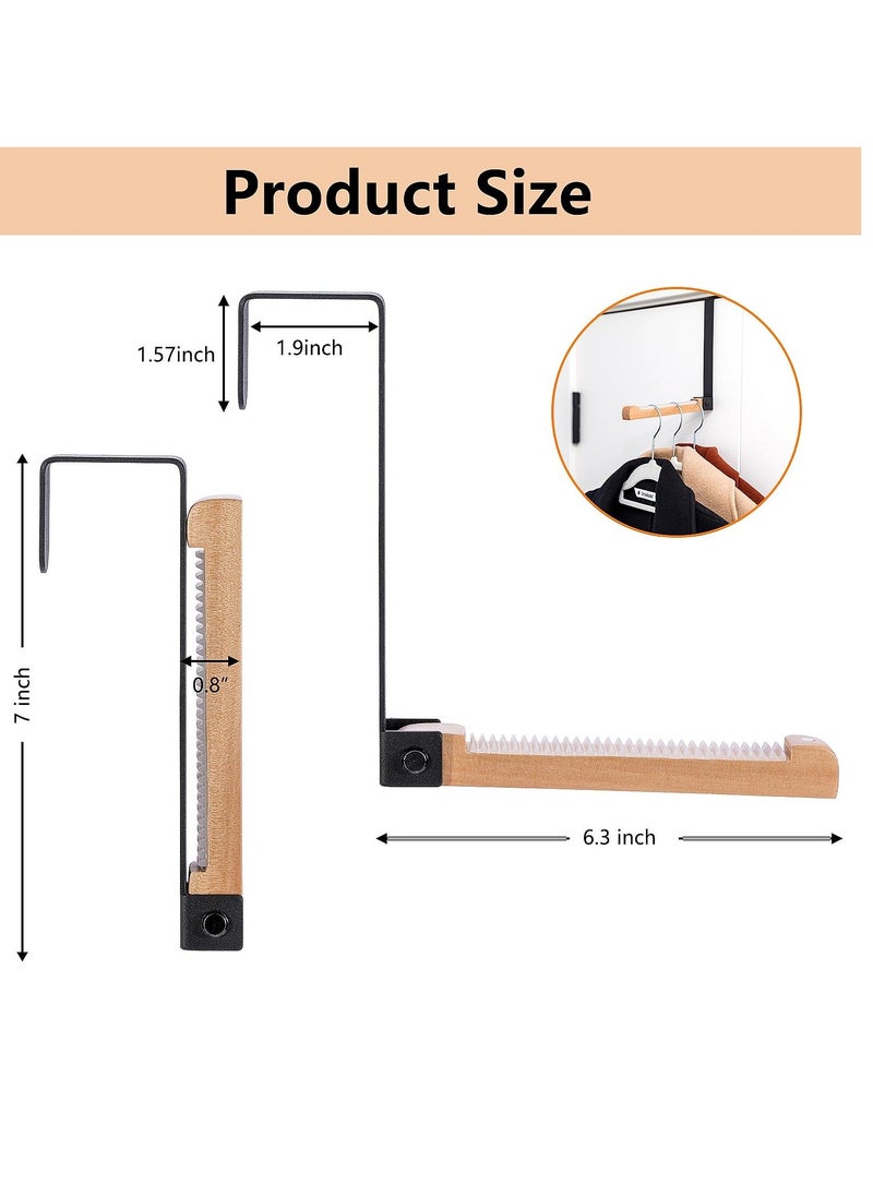ماركة غير محددة 2 Pieces Over Door Hooks Retractable Over The Door Hook Valet Hooks Multi Hanging Storage Hanger for Clothes Coats Towels Hats Scarves Purses Keys and More(Black)  - Image 4
