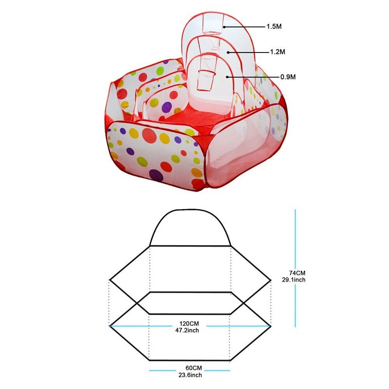 Kuuqa Ball Pit Play Tent with Basketball Hoop for Kids Toddlers Outdoor Indoor Play 4 Ft/120CM (Balls Not Included) - Image 3