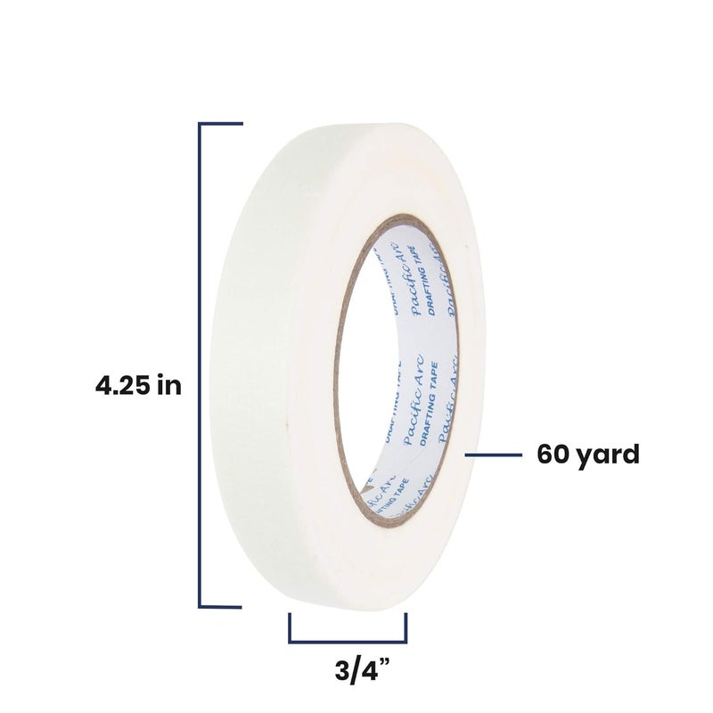 Pacific Arc Drafting Tape, 3/4 in. x 60 yd. roll. Multiple Uses and Surfaces. Easy Removal, Residue Free. Office, Drafting, Painting, Art or Home use. - Image 4