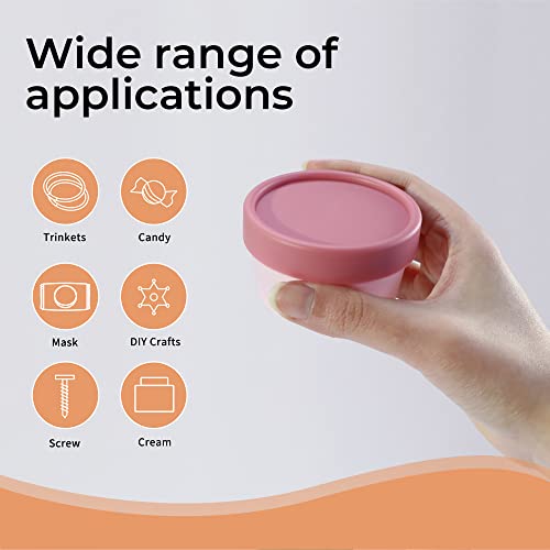 LONGWAY1.7oz/50ml Empty Slime Containers Plastic Jars with Lids for Beauty Products, DIY Slime Making or Travel Storage MakeUp (12 Pack, Pink) - Image 4