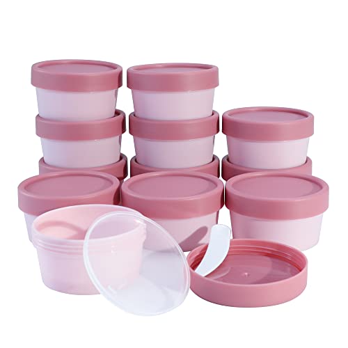 LONGWAY1.7oz/50ml Empty Slime Containers Plastic Jars with Lids for Beauty Products, DIY Slime Making or Travel Storage MakeUp (12 Pack, Pink) - Image 1