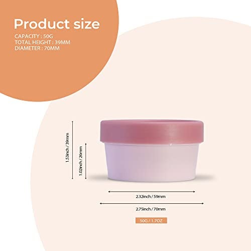 LONGWAY1.7oz/50ml Empty Slime Containers Plastic Jars with Lids for Beauty Products, DIY Slime Making or Travel Storage MakeUp (12 Pack, Pink) - Image 5