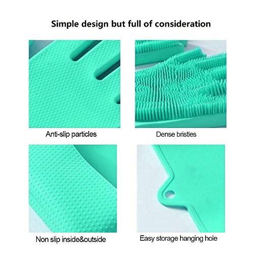 HomeFast Magic Silicone Dishwashing Gloves Cleaning Scrubbing-Dish Wash Silicone Gloves Great for Washing Dish,Kitchen,Car,Bathroom and More... (Green) - Image 2