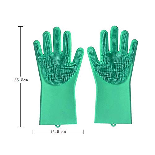 HomeFast Magic Silicone Dishwashing Gloves Cleaning Scrubbing-Dish Wash Silicone Gloves Great for Washing Dish,Kitchen,Car,Bathroom and More... (Green) - Image 3