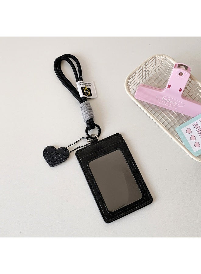 NIBEMINENT 1 - Piece Dopamine Color PU Kpop Photo Card Holder Pendant Key Chain ID Badge Holder ID Card Holder Photo Card Protector for School ID Office ID Access Card for Women Girls - Image 1