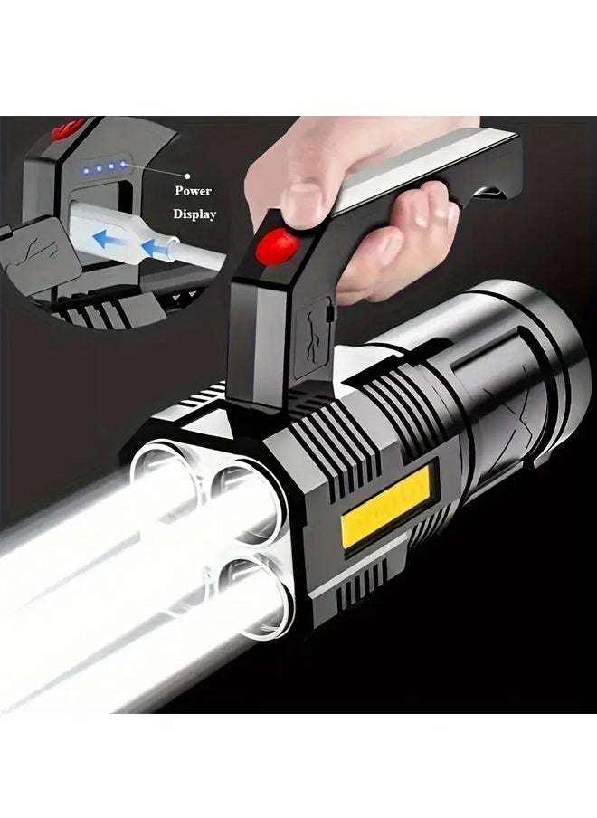 NIBEMINENT Quad-Core High Power LED Flashlight - Ultra Bright, Rechargeable, and Portable Torch for Camping and Outdoor Activities - USB Powered, Long-Lasting, and Water-Resistant Design  - Image 4