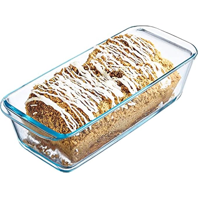 SIMAX Glassware Loaf Baking Pan Classic Glass Tin Great for Banana Bread Babka Loaf Cakes etc  Dishwasher Safe Cooking Dish  Borosilicate Glass Mold  15 Quart 625 Cups - Image 1