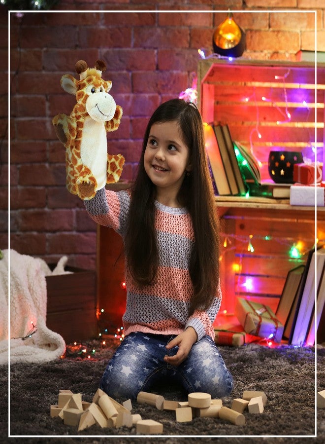 بازلد دمية يد من القطيفة على شكل زرافة من دوليبو للأطفال - لعبة دمية يد محشوة ناعمة من القطيفة مناسبة لعروض الدمى ومسارح الدمى للأطفال، دمى لطيفة للكبار، لعبة تعليمية لتعليم الأطفال والصغار - Image 4