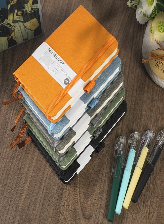 miikoul Pocket Notebook Journals, 5 Pack Fabric Texture Hardcover Lined Notebooks with Pen Portable Notepad 5.5" x 3.9", 80 GSM, 200 Pages - Image 5