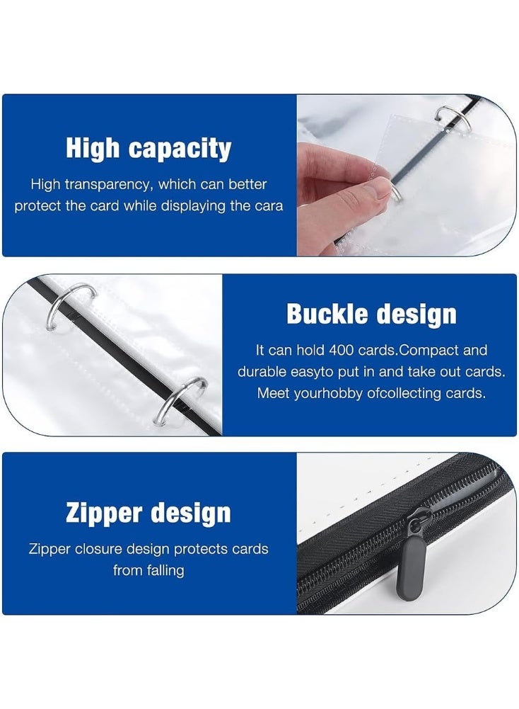 حامل بطاقات كرة القدم من Maanys مصنوع من جلد البولي يوريثان الفاخر لألبوم بطاقات تجارة كرة القدم لكأس العالم 2022، يحمل ما يصل إلى 400 بطاقة و50 أكمام قابلة للإزالة - Image 4