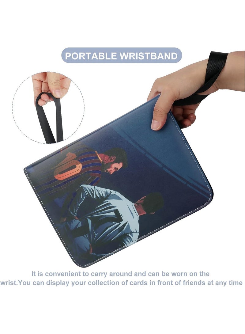 حامل بطاقات كرة القدم من Maanys مصنوع من جلد البولي يوريثان الفاخر لألبوم بطاقات تجارة كرة القدم لكأس العالم 2022، يحمل ما يصل إلى 400 بطاقة و50 أكمام قابلة للإزالة - Image 5